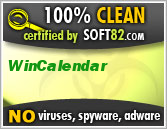 Soft82 100% Clean Award For WinCalendar
